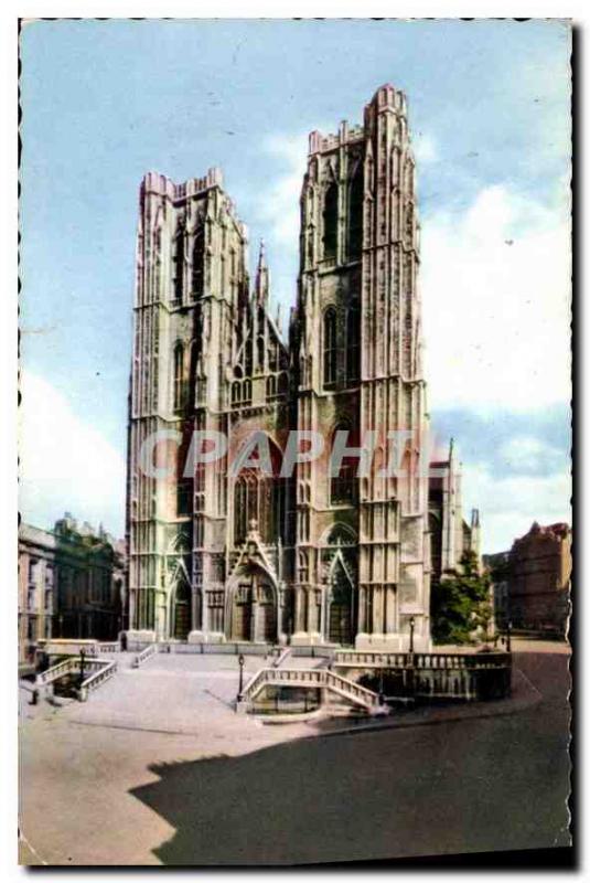 Postcard Old Colleatale Brussels Sainte Gudule