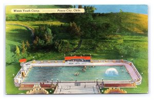 Wentz Youth Camp Ponca City Okla. Oklahoma Swimming Pool Aerial View Postcard