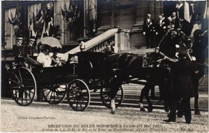 PC RECEPTION DU ROI DE NORWEGE A PARIS 1907 NORWEGIAN ROYALTY (a32437)