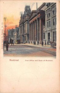 POST OFFICE AND BANK MONTREAL CANADA POSTCARD 1903