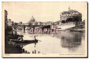 Old Postcard Italy Italia Roma Antica Veduta Castel Angelo