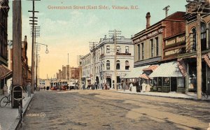 Government Street East Side Victoria Canada 1913 postcard