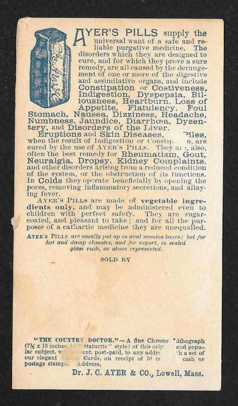 VICTORIAN TRADE CARD Ayer's Cathartic Pills Blacks