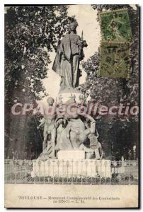 Postcard Old Toulouse Monument Commemoralif Fighters