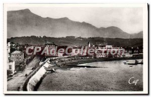 Postcard Old St Jean de Luz overview of the Beach and the Rhune