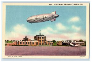 Us Navy Airship Zeppelin Akron Airport OH Ohio Postcard (FP4)