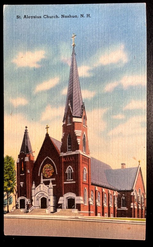 Vintage Postcard 1930-1945 St. Aloysuis Church, Nashua, New Hampshire (NH)