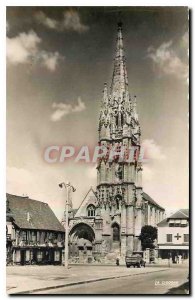 Old Postcard Lillebonne the church steeple and the XVI century Portal Red Cross