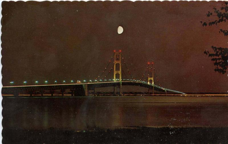 MI - Mackinac Bridge at Night