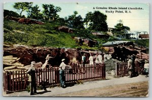 Rocky Point Rhode Island~Amusement Park Ride~Genuine Clambake~1913 PC