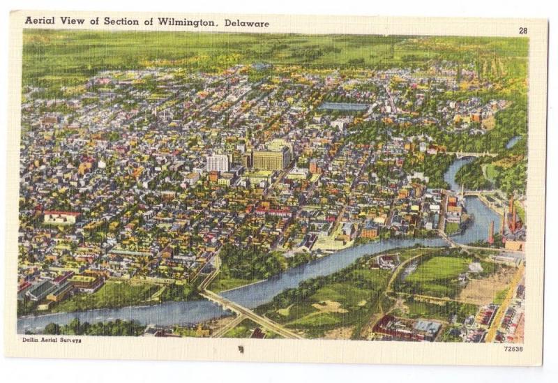 Aerial View Wilmington Delaware DE Linen