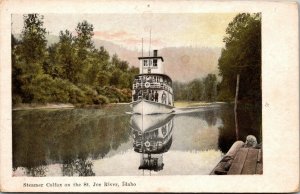 Vtg 1910s Steamer Colfax on the St Joe River Idaho ID Antique Postcard