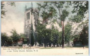 GENEVA, New York  NY   Handcolored  TRINITY CHURCH Rotograph 1905 UDB  Postcard