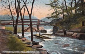 PROVIDENCE RHODE ISLAND~RUSTIC BRIDGE~HUNTS FALLS~J L & C H SEDDON PUBL POSTCARD