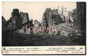 Old Postcard War 1914 15 16 In the Somme Sailly Saillisel Village Location of...