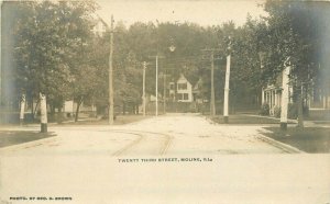 Brown C-1910 Twenty Third Street Moline Illinois RPPC Photo Postcard 20-2664