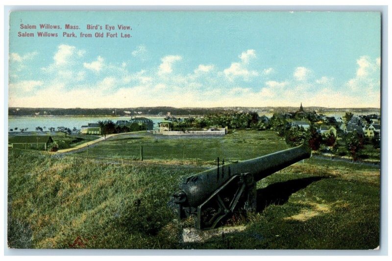 Bird's Eye View Salem Willows Park From Old Fort Lee Salem Willows MA Postcard