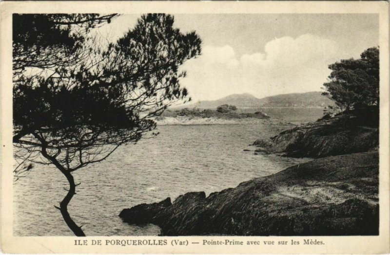 CPA ILE de PORQUEROLLES Pointe-Prime avec Vue sur les Medes (1110405)