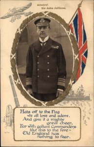 Antique Postcard BRITISH ADMIRAL Sir John Jetticoe Embossed Frame Border