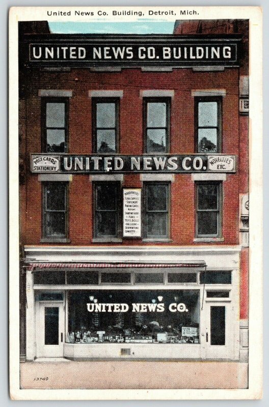 Detroit MI~United News Bldg Gone*~Display Window~Boxing Poster~Serpentine~1920s 