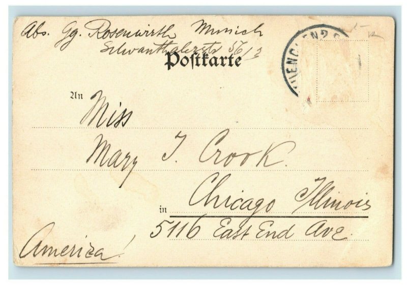 1890's German Gruss Aus Munchen Postcard P182 