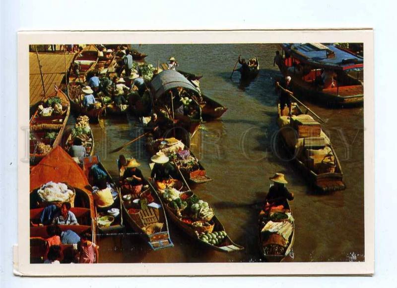 196744 Thailand Floating Market old postcard