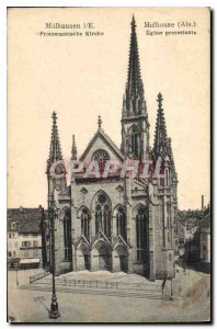 Old Postcard Mulhouse Als Protestant Church