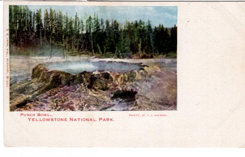 Kropp #286, Punch Bowl, Yellowstone National Park, PRIVATE MAILING CARD,