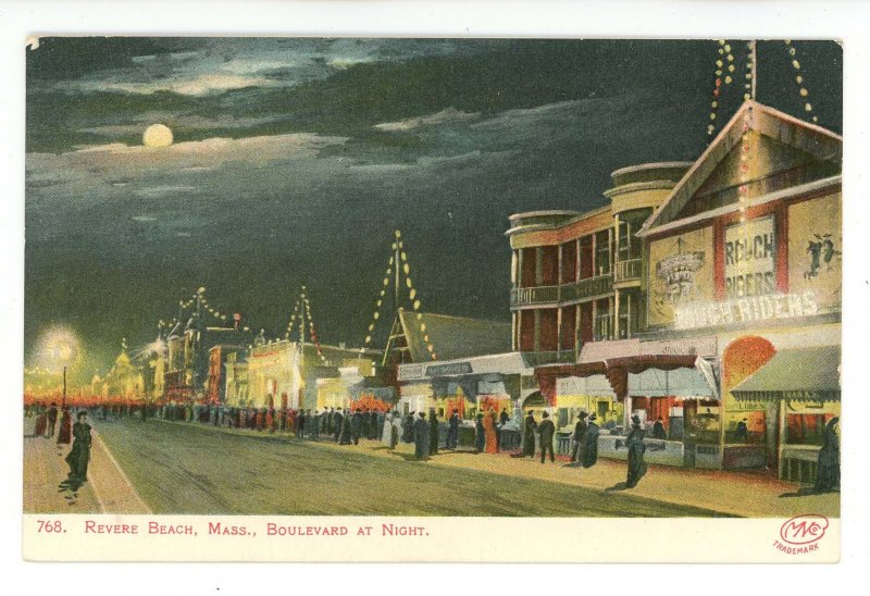 MA - Revere Beach. The Boulevard at Night