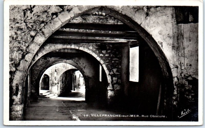 Postcard - Obscure Street - Villefranche-sur-Mer, France