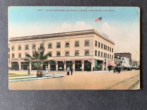 Hotel Kennebec & Ocean Avenue Long Beach CA Litho Postcard H1160082402