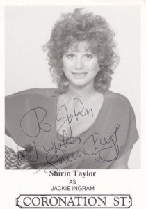 Shirin Taylor Jackie Ingram Coronation Street Hand Signed Cast Card Photo