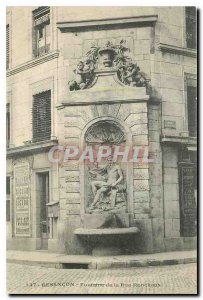 Old Postcard Besancon Fountain Street Ronchaux