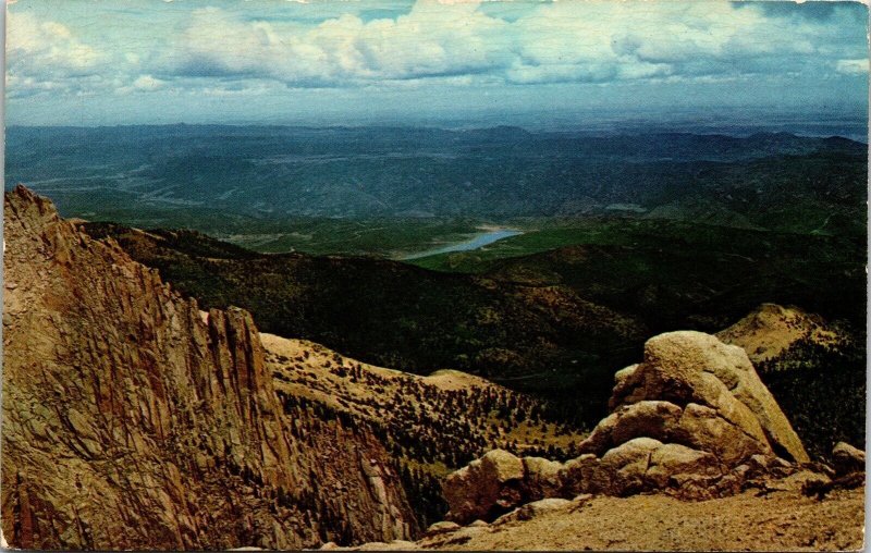 Valley View Bottomless Pit Pikes Peak Highway Colorado Co Unposted Vtg Postcard