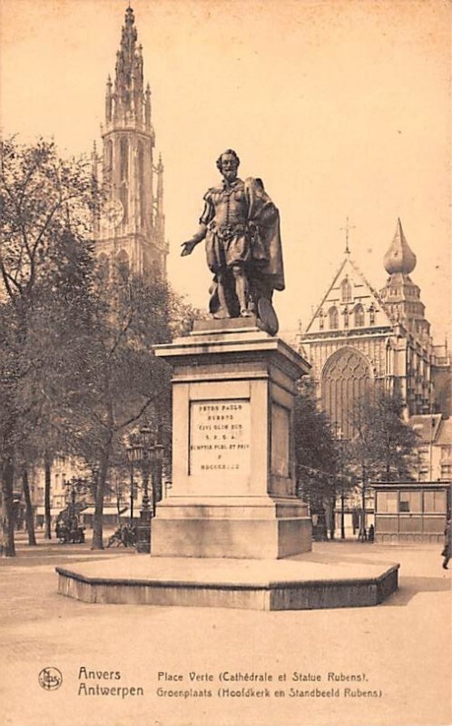 Place Verte, Cathedral et Statue Rubens Anvers Belgium Unused 