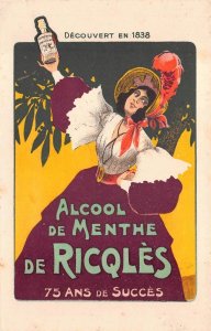 ALCOOL DE MENTHE DE RICQLES ALCOHOL MEDICAL FRANCE ADVERTISING POSTCARD (c.1910)