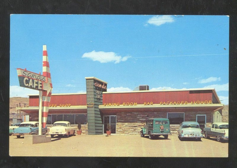 ROCK SPRINGS WYOMING SANDS CAFÉ RESTAURANT OLD CARS VINTAGE POSTCARD