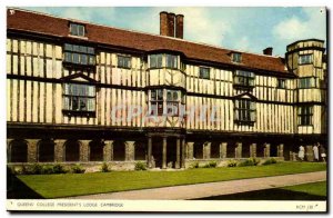 UK Postcard Modern Queen & # 39s college president & # 39s lodge cambridge