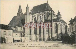 Old Postcard St Julien du Sault Apse of the Church Monument Remarkable the XI...