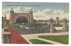 Bandshell, Ocean Front Park. Daytona Beach, Florida. Tichnor linen postcard