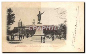 Old Postcard Bordeaux Statue of Vercingetorix and alleys Damour