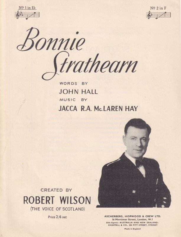 Bonnie Strathearn Robert Wilson Rare Scottish Sheet Music