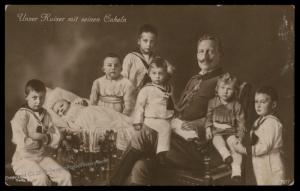 Germany WWI 1916 Kaiser Wilhelm II and Enkeln Grandsons Patriotic  RPPC 79555
