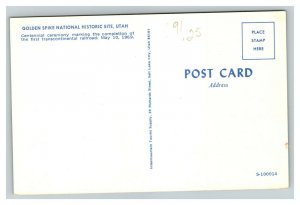 Vintage 1969 Postcard Golden Spike Site Transcontinental Railroad Utah