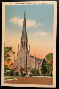 Vintage Postcard 1930-1945 First Presbyterian Church, Columbia, South Carolina