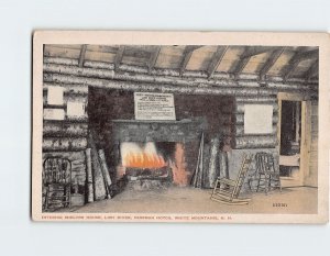 Postcard Interior Shelter House, Lost River, Kinsman Notch, White Mountains, NH