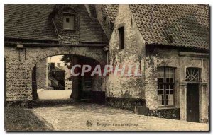 Old Postcard Belgium Bruges Gate beguinage