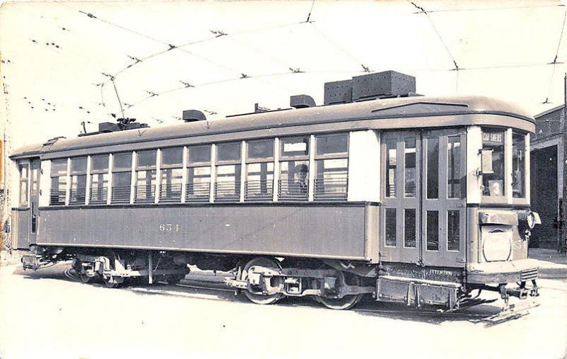 Metropolitan Transit Boston #654 Car Sheds RPPC Real Photo Postcard