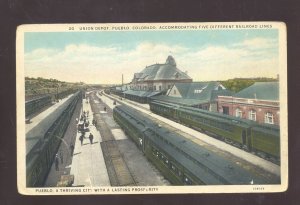 PUEBLO COLORADO UNION RAILROAD DEPOT TRAIN STATION VINTAGE POSTCARD