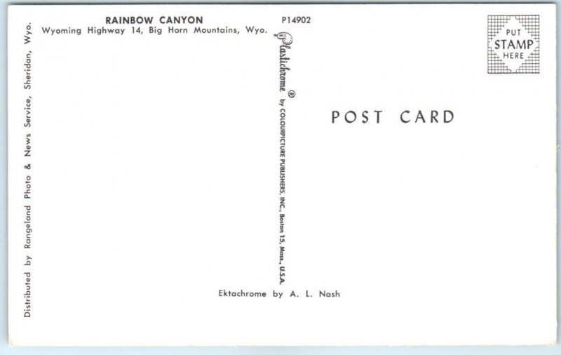 Postcard - Rainbow Canyon, Big Horn Mountains - Wyoming